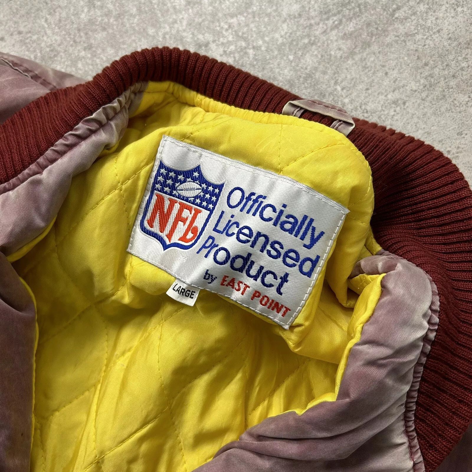 NFL × Vintage WASHINGTON REDSKINS EAST POINT STONE WASH BOMBER JACKET Size US L / EU 52-54 / 3 - 6 Thumbnail