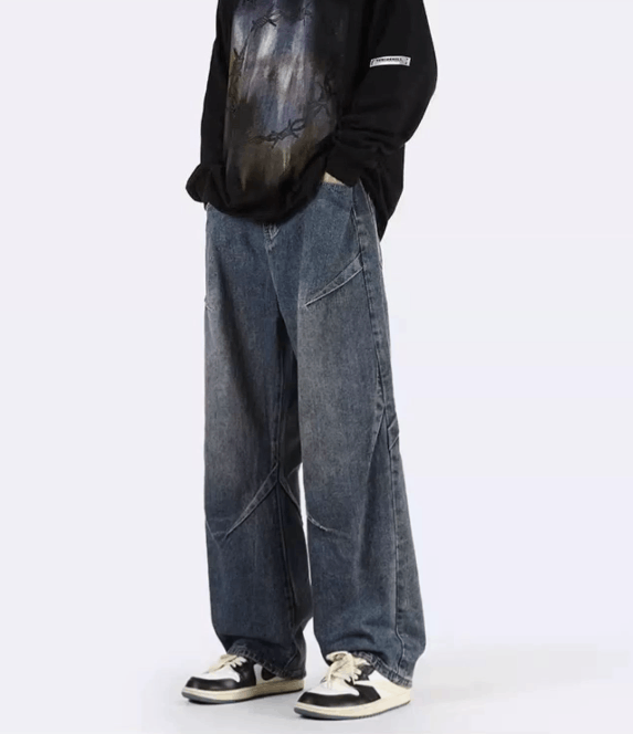 Japanese Brand × Vintage Men's wide-leg loose straight patchwork jeans y2k Size US 32 / EU 48 - 3 Thumbnail