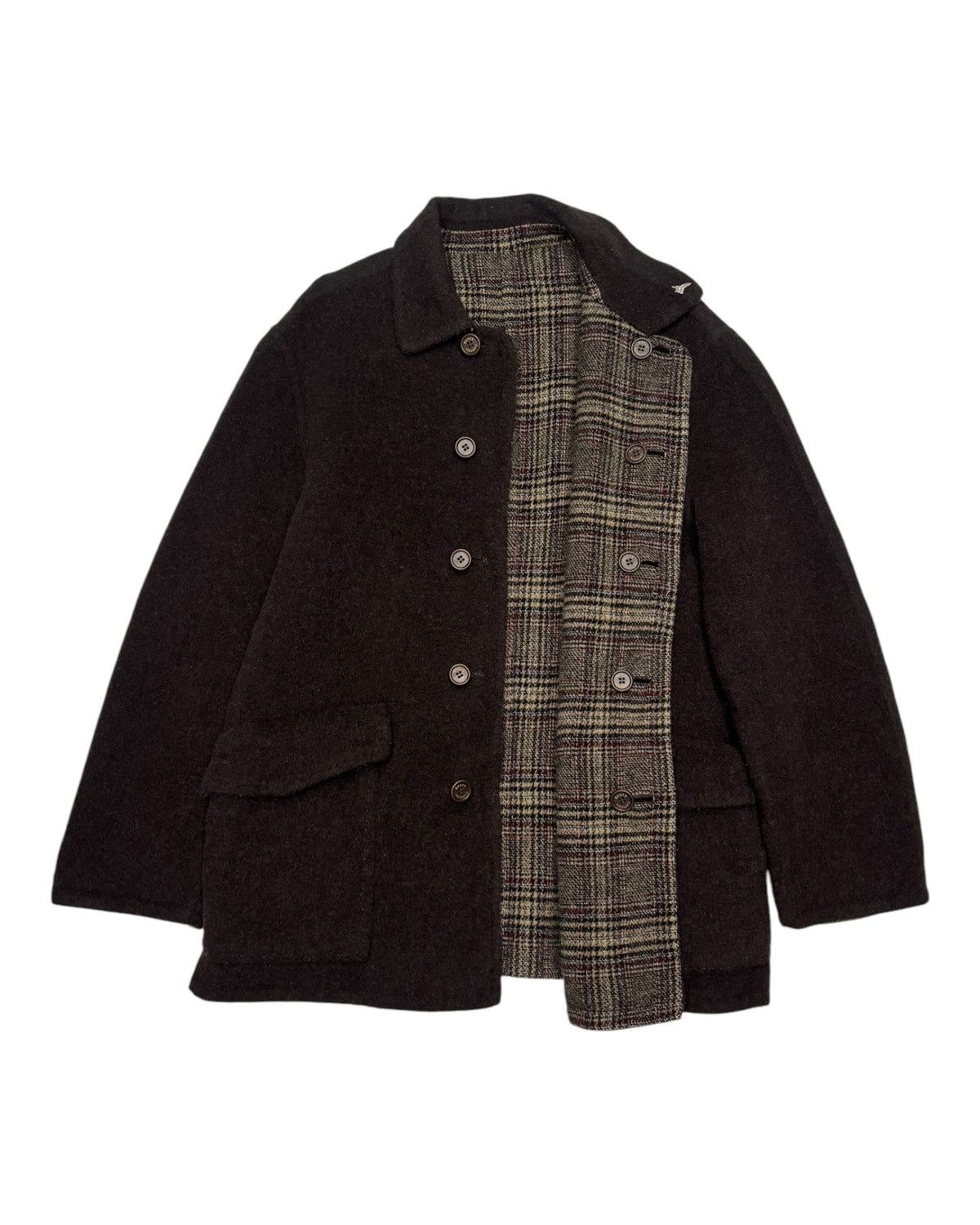 Issey Miyake Henry Cottons 80s Herringbone French Hunting Jacket Size US M / EU 48-50 / 2 - 2 Thumbnail