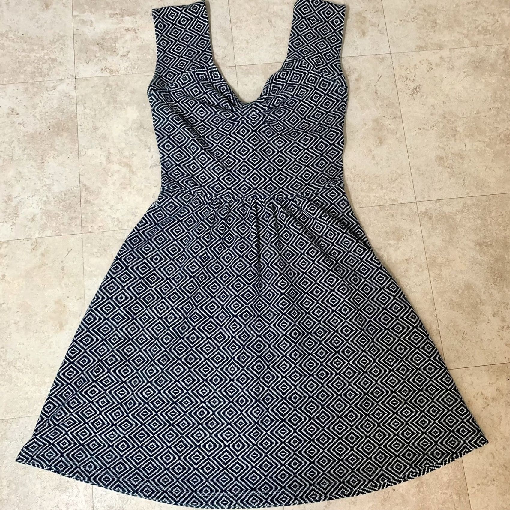 Anthropologie Anthropologie Geometric Stripe Halter Dress Size 12 Pockets Blue White Womens Size XL / US 12-14 / IT 48-50 - 3 Thumbnail