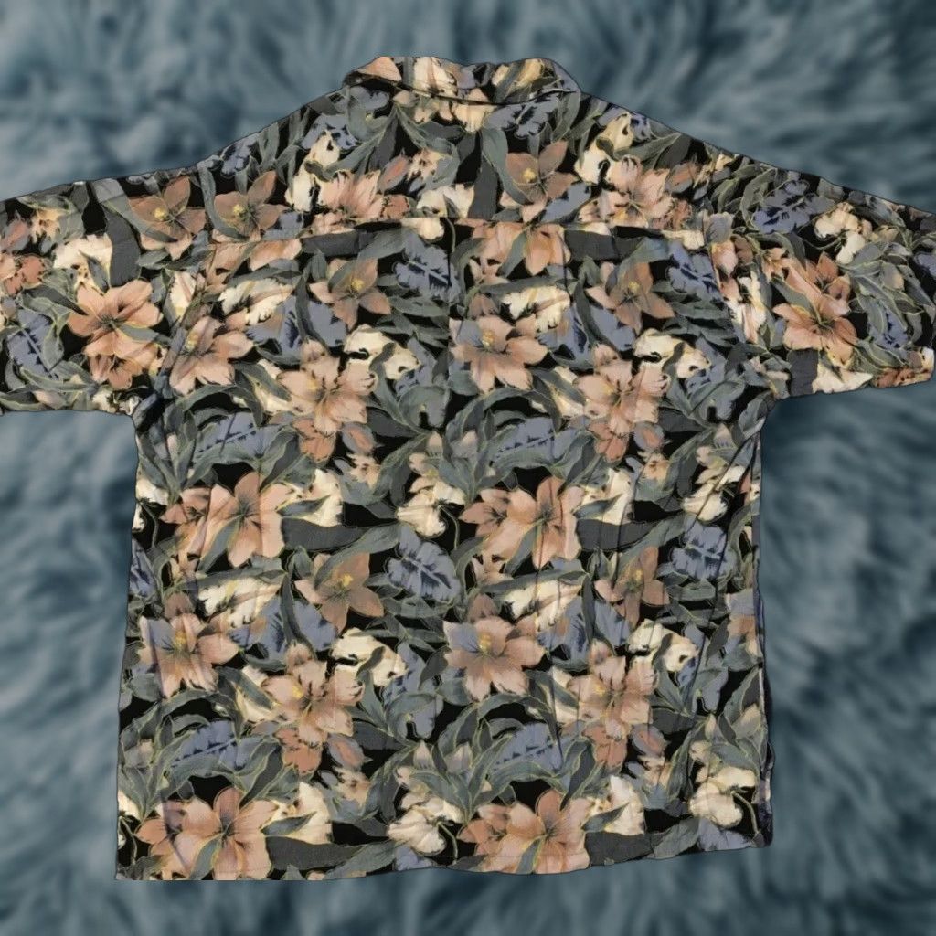 Vintage Vtg 90s Floral Rayon Hawaiian Shirt M Beach Surf Flower Abstract Art OP Maui 80s Size US M / EU 48-50 / 2 - 1 Thumbnail