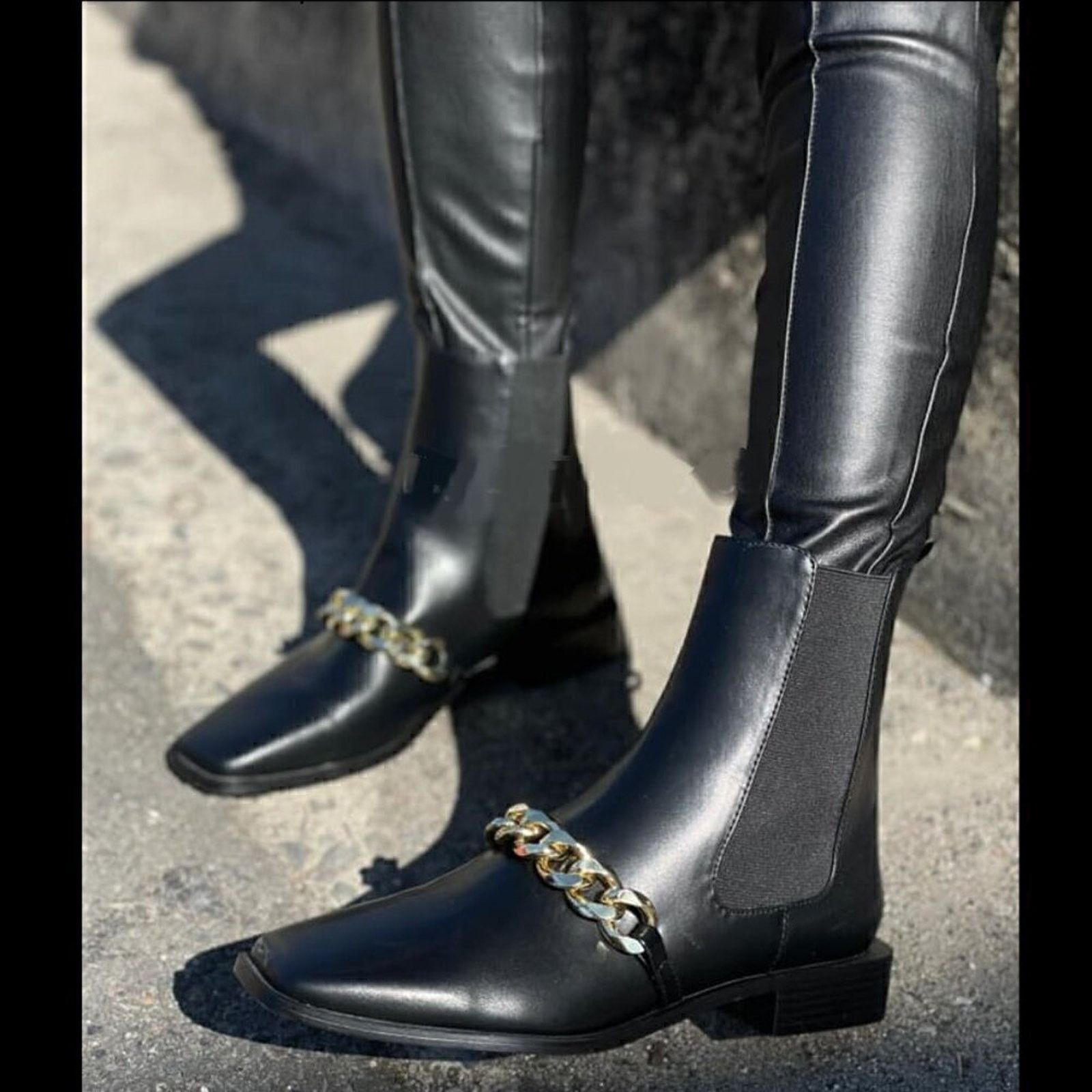 Zara ZARA Black US 8 Square Toe Boots NWT LAST ONE!!! Size US 8 / IT 38 - 9 Thumbnail