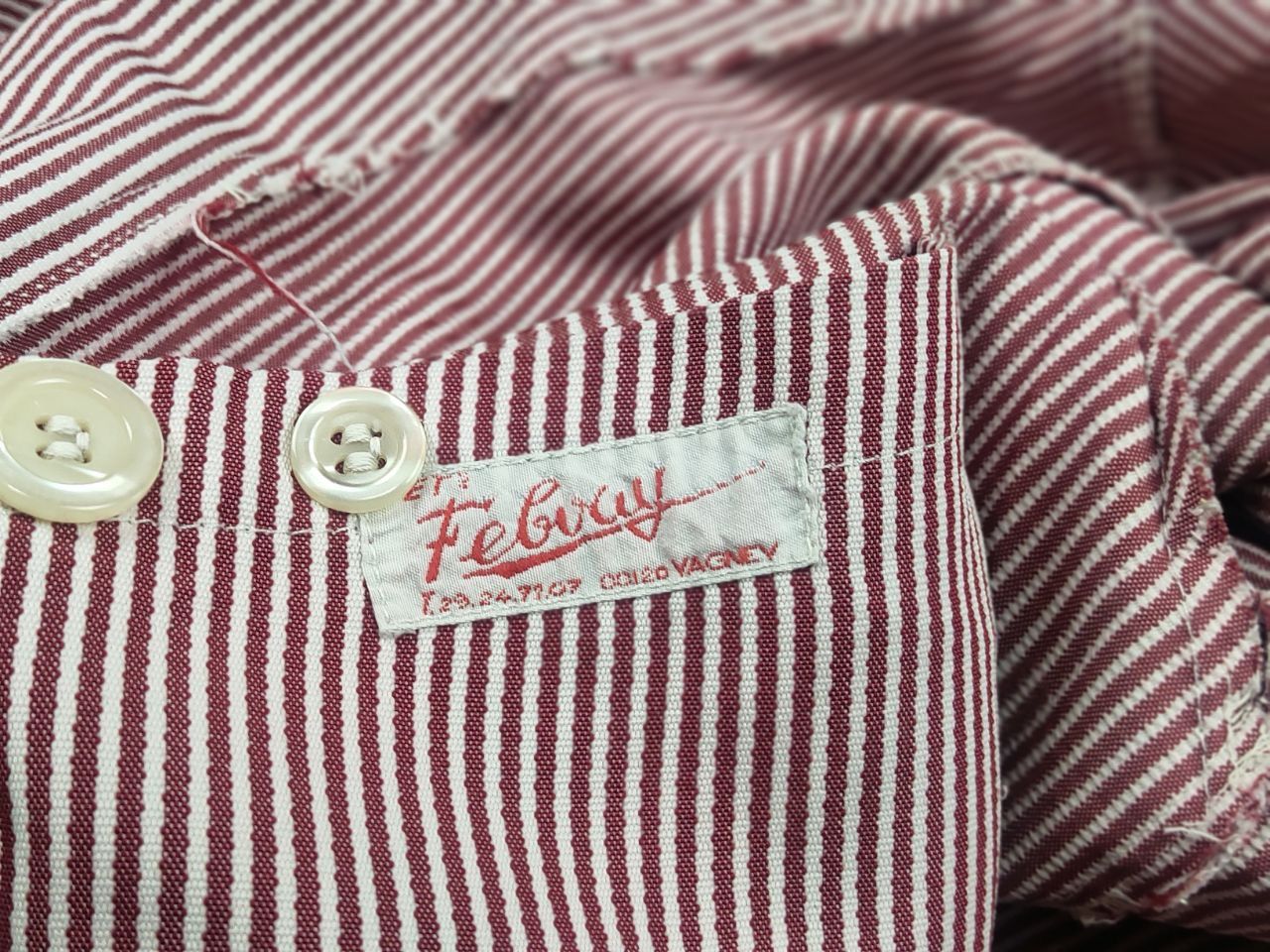 Vintage Vintage 70's Febvay Thin red stripe French Work Jacket Size US L / EU 52-54 / 3 - 20 Thumbnail