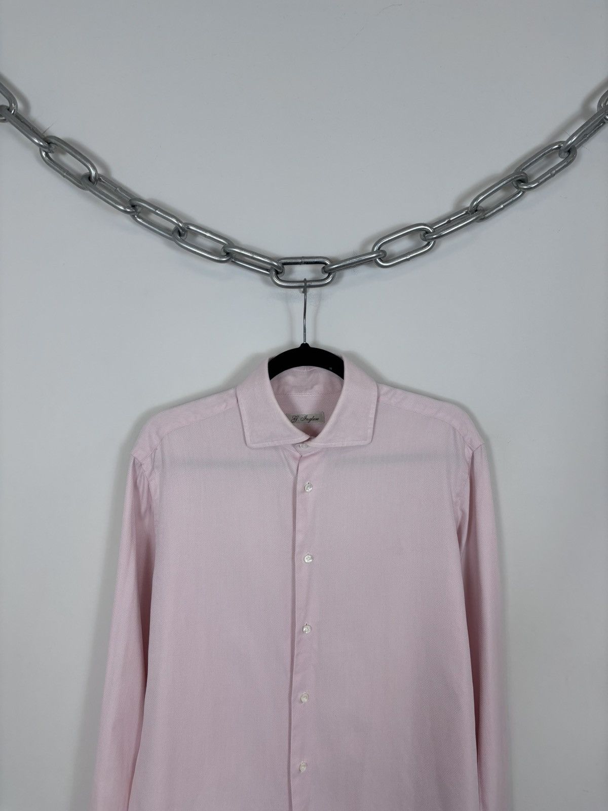 G. Inglese G. Inglese Men’s Pink Long Sleeve Button Up Shirt Size US L / EU 52-54 / 3 - 2 Thumbnail