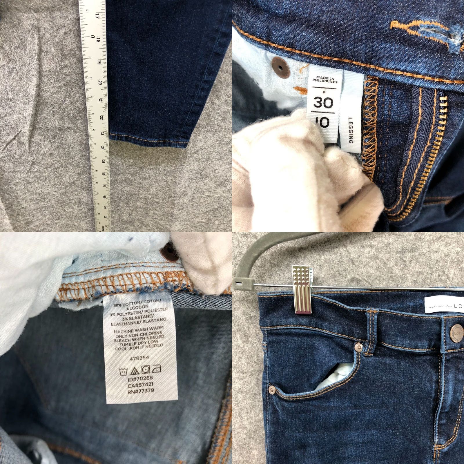 Loft LOFT Jeans Womens Mid Rise Skinny Stretch 30/Blue Dark Wash 5-Pocket Denim Cotton Blend Slim Inseam 25.5in Size 30" / US 8 / IT 44 - 8 Thumbnail