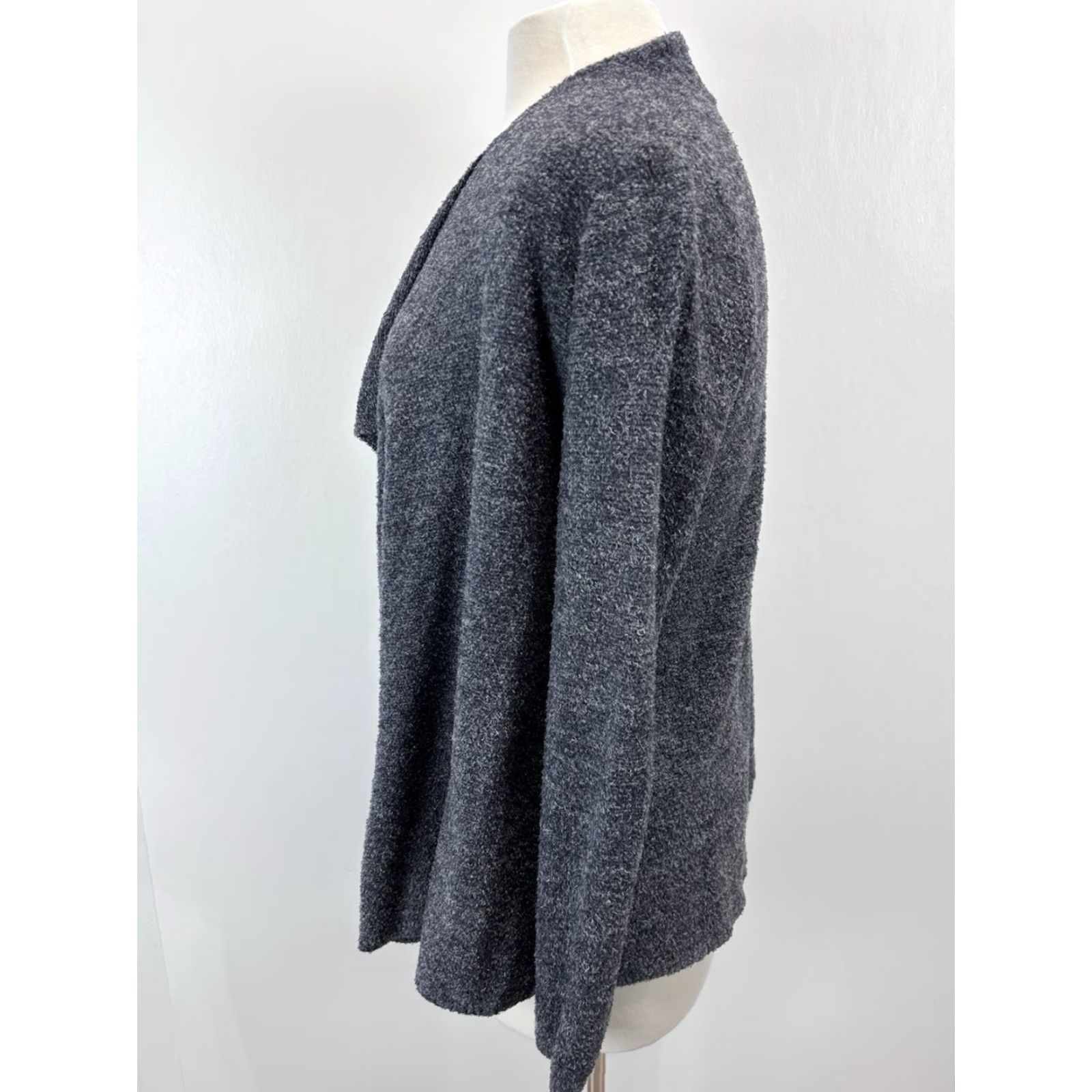 Vintage Barefoot Dreams Cardigan Women L Gray/Blue Cozy Lite Island Wrap Dream Sweater Womens Size L / US 10 / IT 46 - 2 Thumbnail