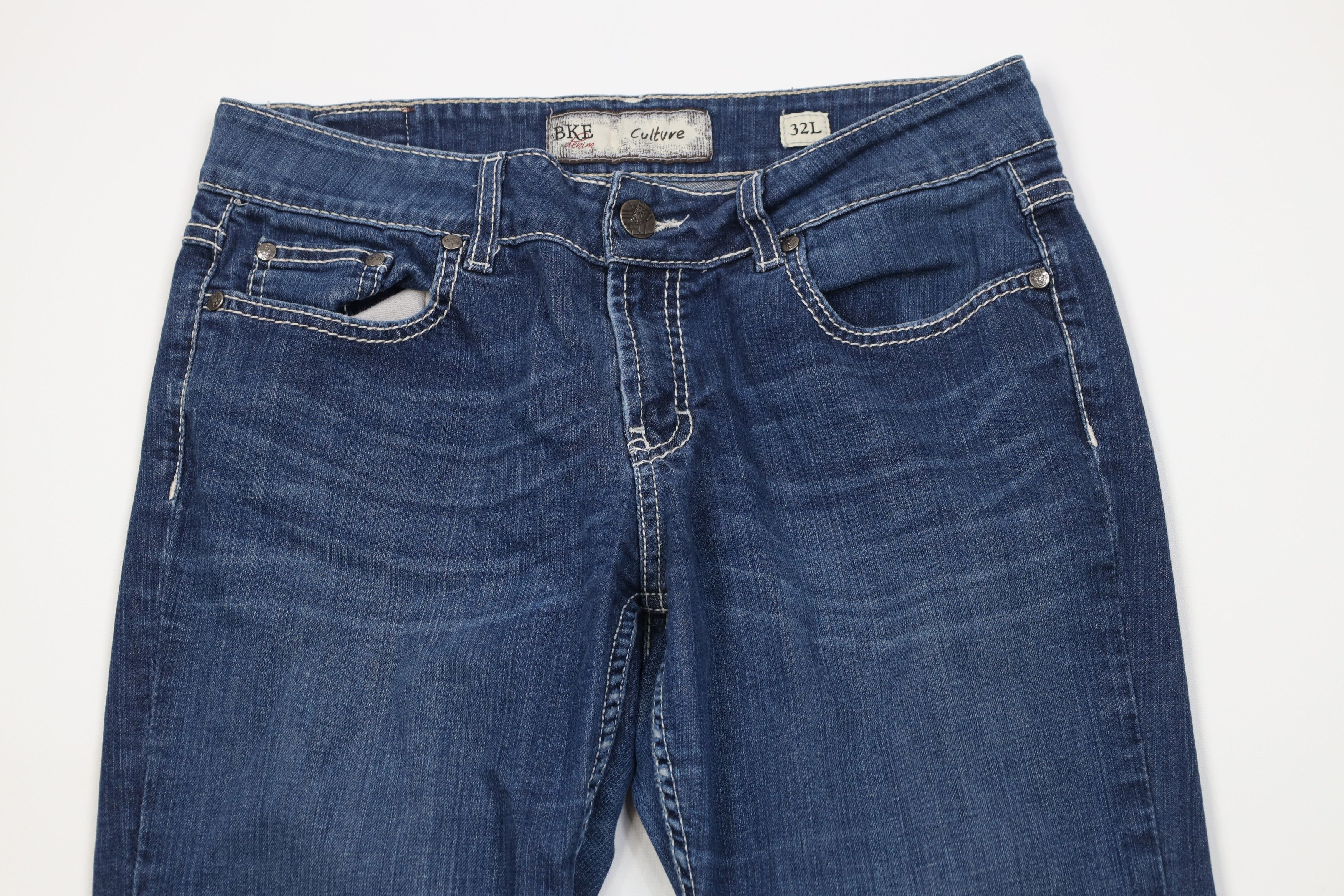Vintage Y2K Buckle BKE Stretch Flared Bootcut Denim Jeans Blue Size 32" / US 10 / IT 46 - 2 Thumbnail