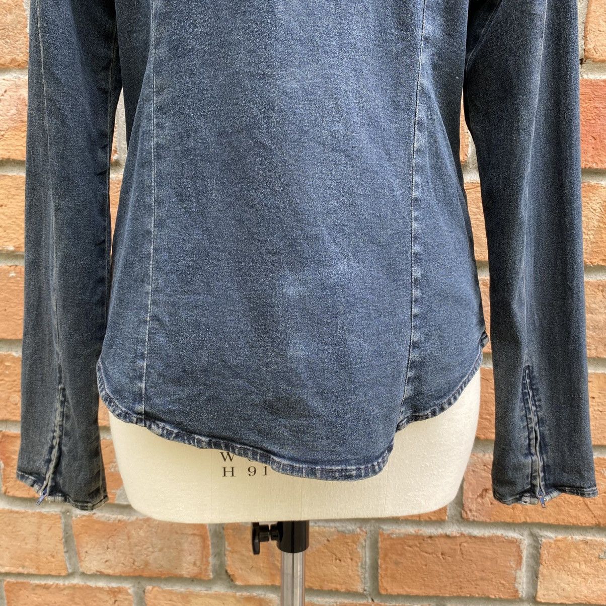 DKNY DKNY JEANS Denim Zip-Up Stand Collar Shirt Size S / US 4 / IT 40 - 6 Thumbnail