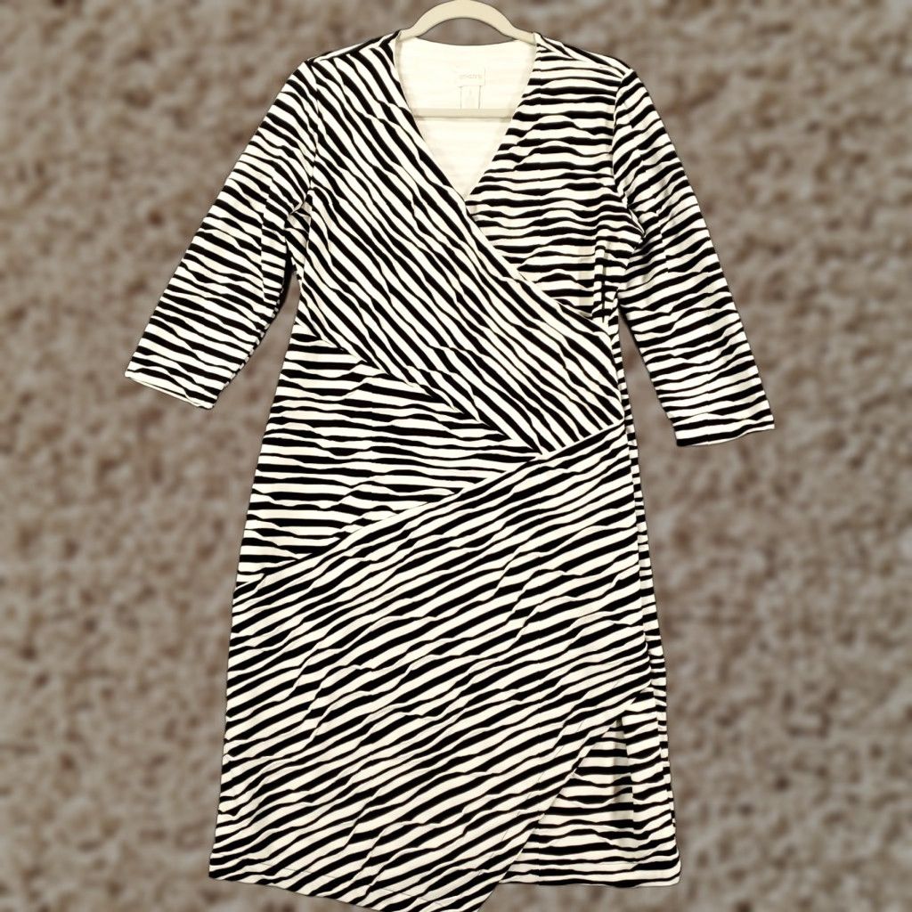 Vintage Chicos Zebra Print Dress Womens Medium Artsy Animal Pattern Textured Chicos Size M / US 6-8 / IT 42-44 - 1 Thumbnail