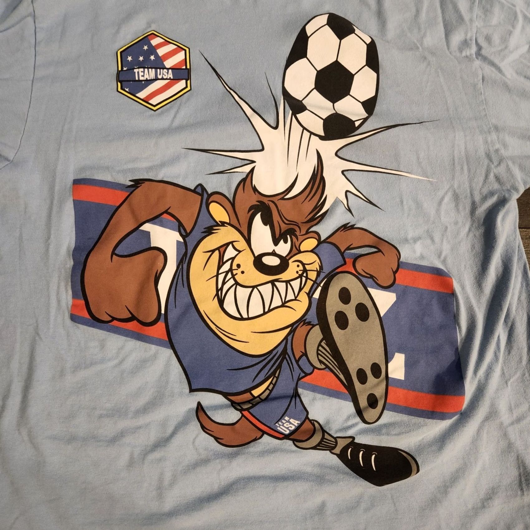 Vintage Looney Tunes X Team USA Soccer Taz T Shirt Tee Mens 2XL Blue USMNT Shirt Men Short Sleeve Crew Neck Graphic Print Logo T-Shirt Mens USMNT 2XL Blue Size US XXL / EU 58 / 5 - 2 Thumbnail