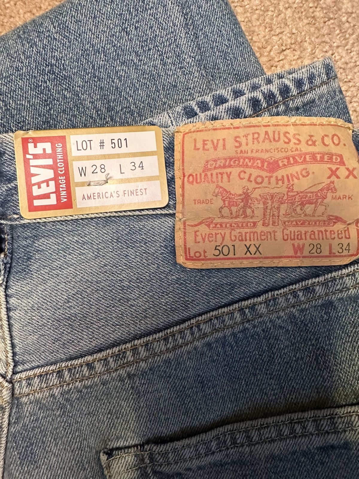Levi's Levi's LVC 1955 501 Selvedge Jeans Men's 28X34 Size US 28 / EU 44 - 3 Thumbnail