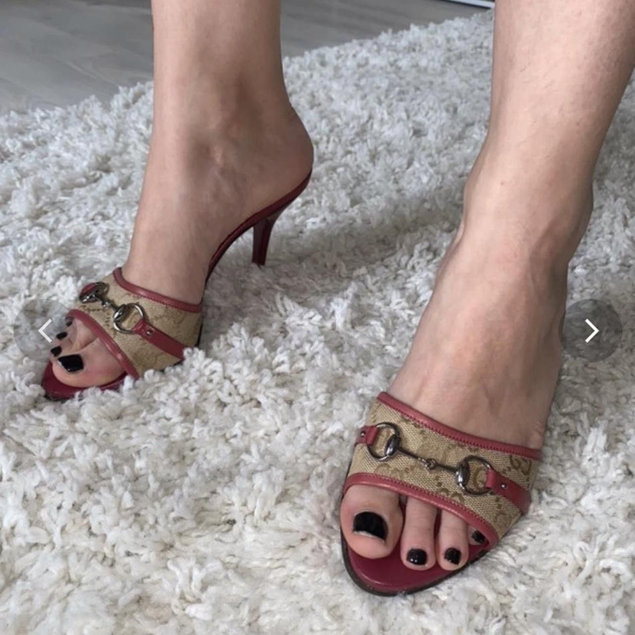 Gucci Archives : monogramed GUCCI mules vintage y2k 2000s Size US 5 / IT 35 - 2 Thumbnail