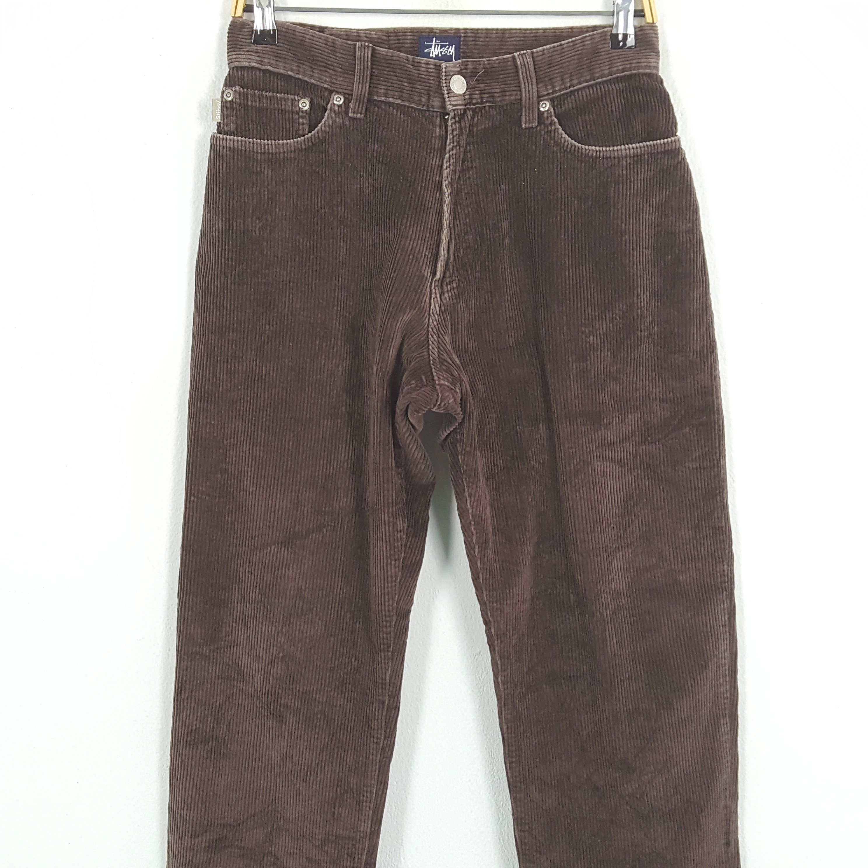 Stussy × Vintage Vintage STUSSY Streetwear Skateboard Big Logo Corduroy Pant Size US 27 - 5 Thumbnail