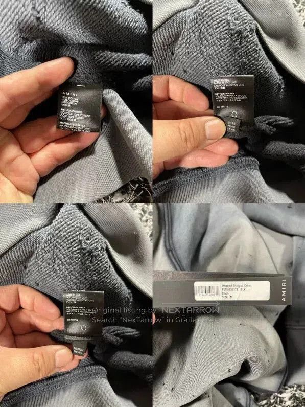 Amiri Amiri Distressed Sweatshirt in Black and Gray. Size US S / EU 44-46 / 1 - 6 Thumbnail