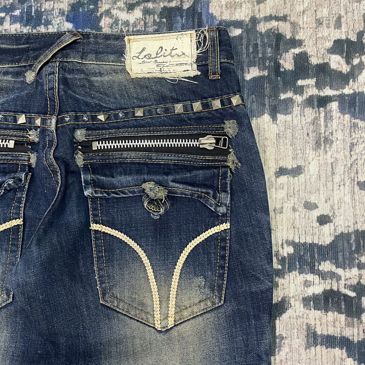 Hysteric Glamour 🇯🇵 LOLITA concert club catclaws distressed flare exotic denim Size 31" - 18 Thumbnail