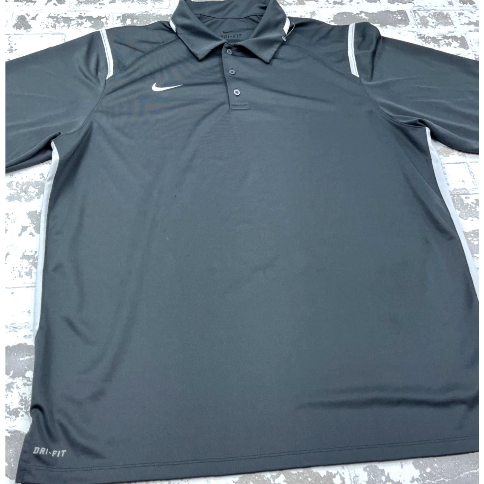 Nike Nike Polo Shirt Men XL Gray White Dri-Fit Performance Golf Pickleball Adult Size US XL / EU 56 / 4 - 5 Thumbnail