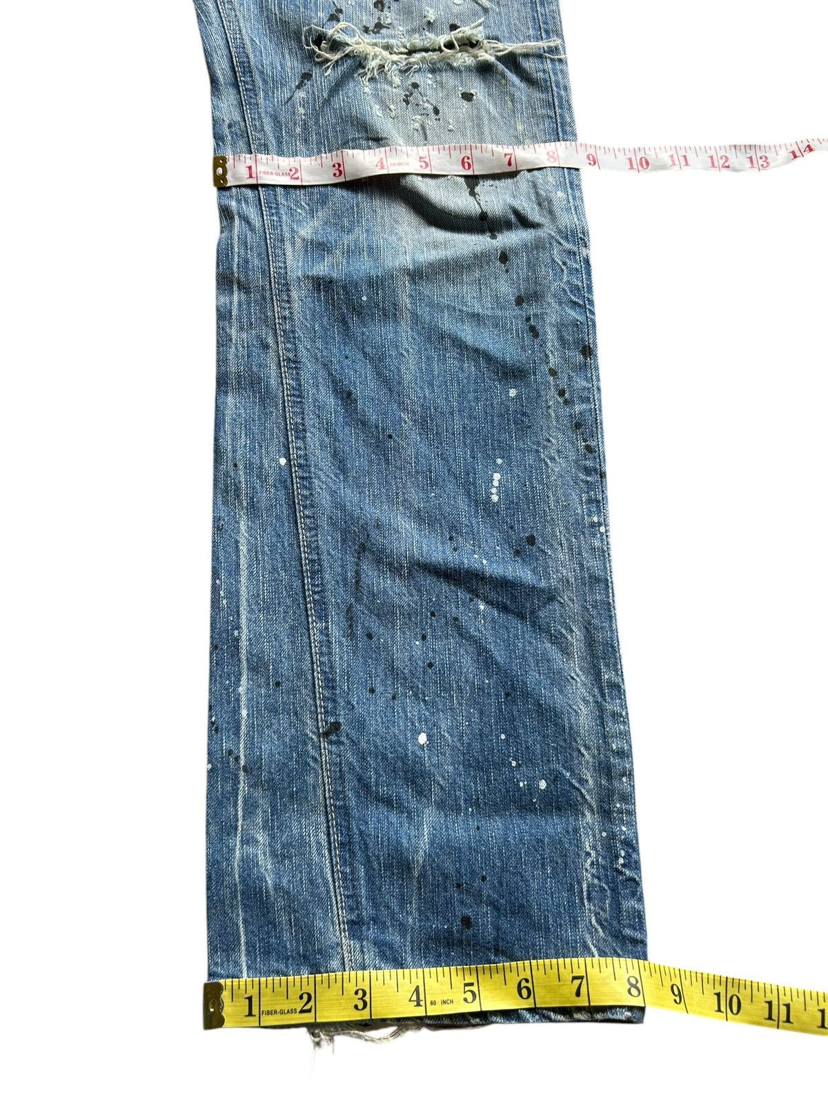 Japanese Brand × Kapital × Vintage Edwin Blue Trip Rusty Faded Distressed Denim Jeans Size US 32 / EU 48 - 14 Thumbnail