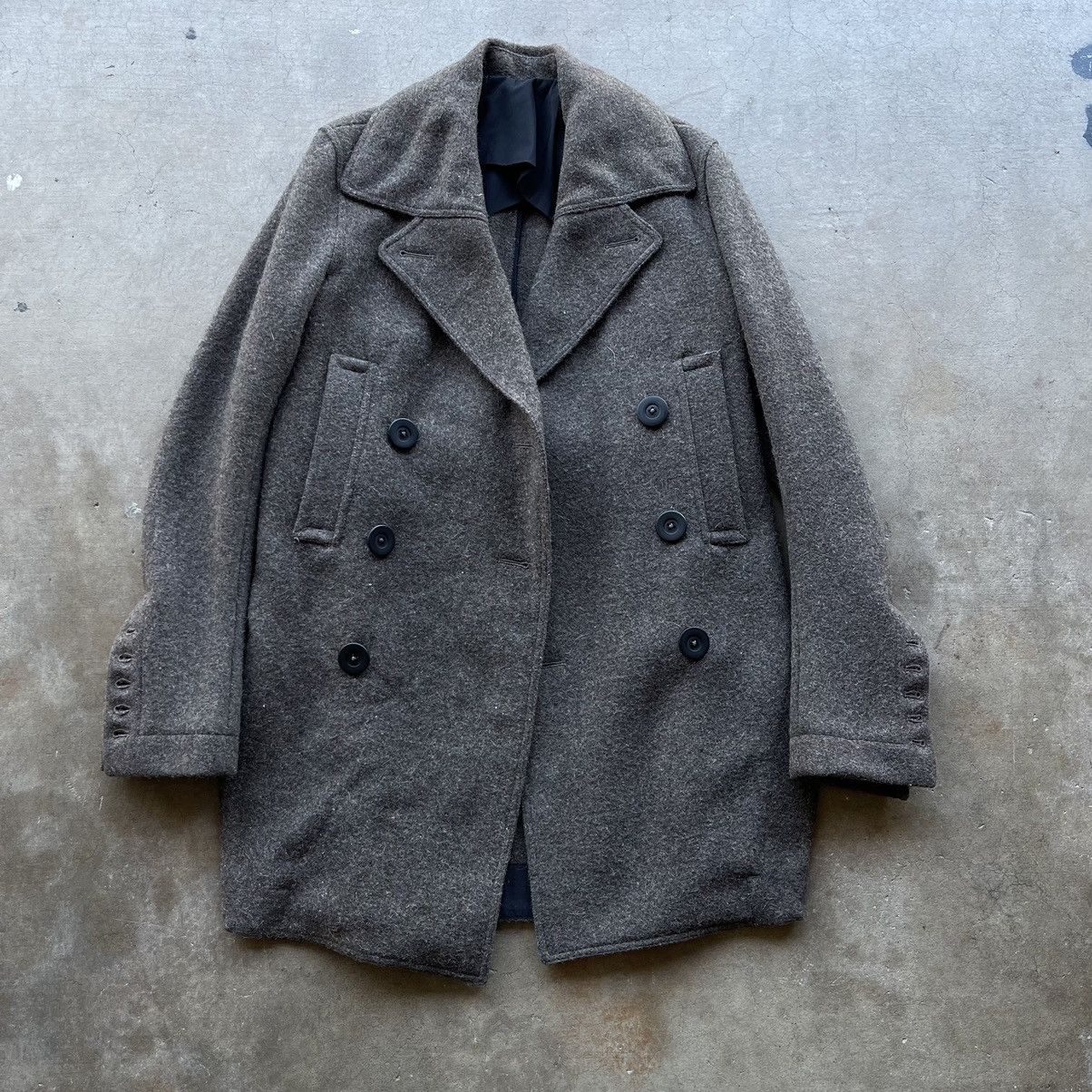 Rick Owens Rick Owens Boiled Wool Double Breasted Trench Coat Size US M / EU 48-50 / 2 - 1 Thumbnail
