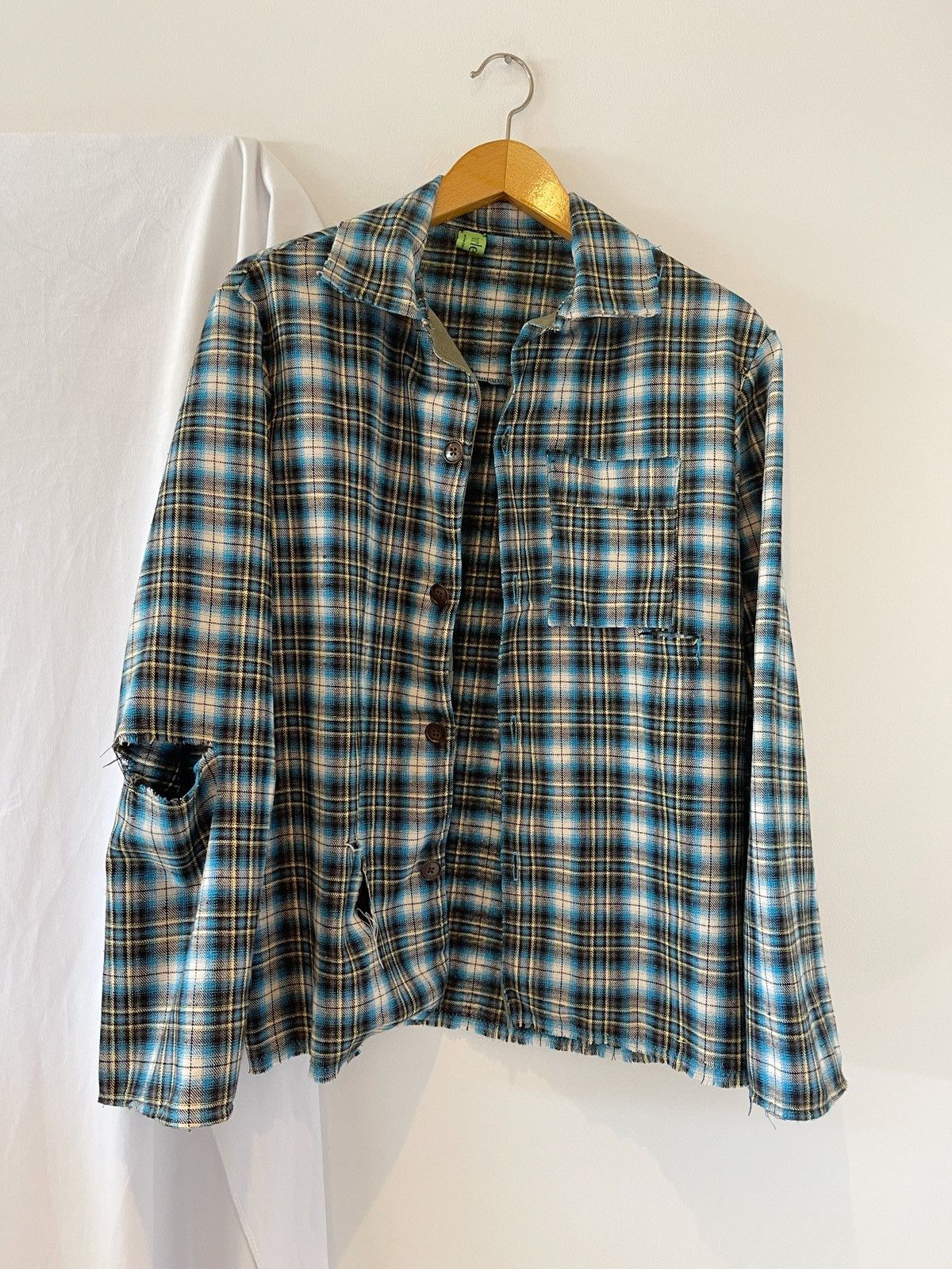 Chorley Distressed electric plaid flannel chorley handmade Size US L / EU 52-54 / 3 - 1 Thumbnail