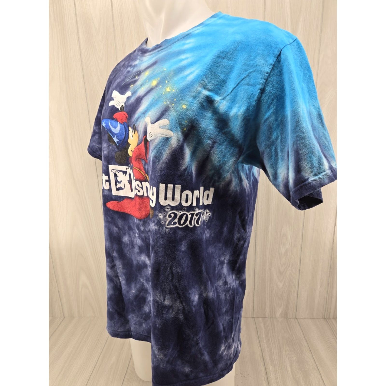 Disney Disney Parks 2017 T-Shirt Tee Tie Dye Mickey Mouse Fantasia Disney Brand Shirt Mens LRG Blue Cotton Graphic Print Short Sleeve Crew Neck Vintage: No Size US L / EU 52-54 / 3 - 2 Thumbnail