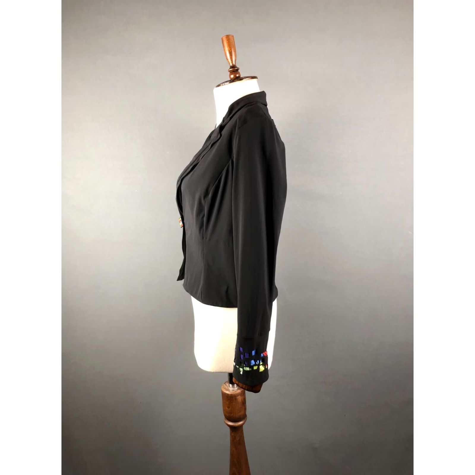 Vintage Aventures Des Toiles Womens Jacket - Black Polyamide Single-Breasted - 38" Size Size XS / US 0-2 / IT 36-38 - 2 Thumbnail
