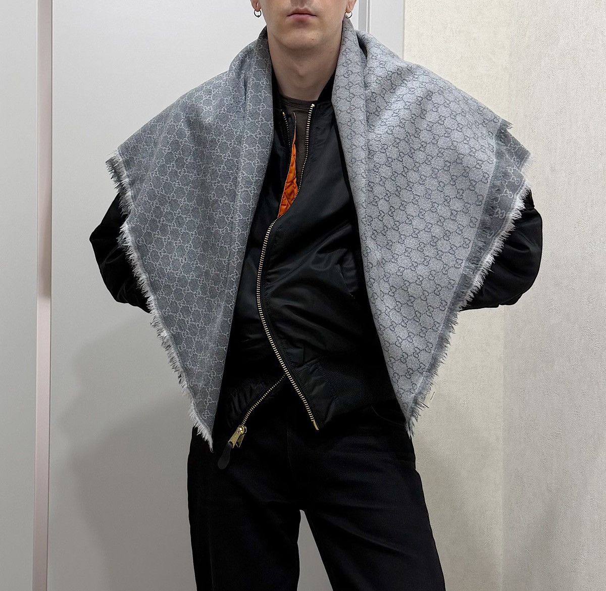 Gucci GUCCI GG Monogram Wool Big Scarf Demna Nettspend Fakemink Size ONE SIZE - 12 Thumbnail