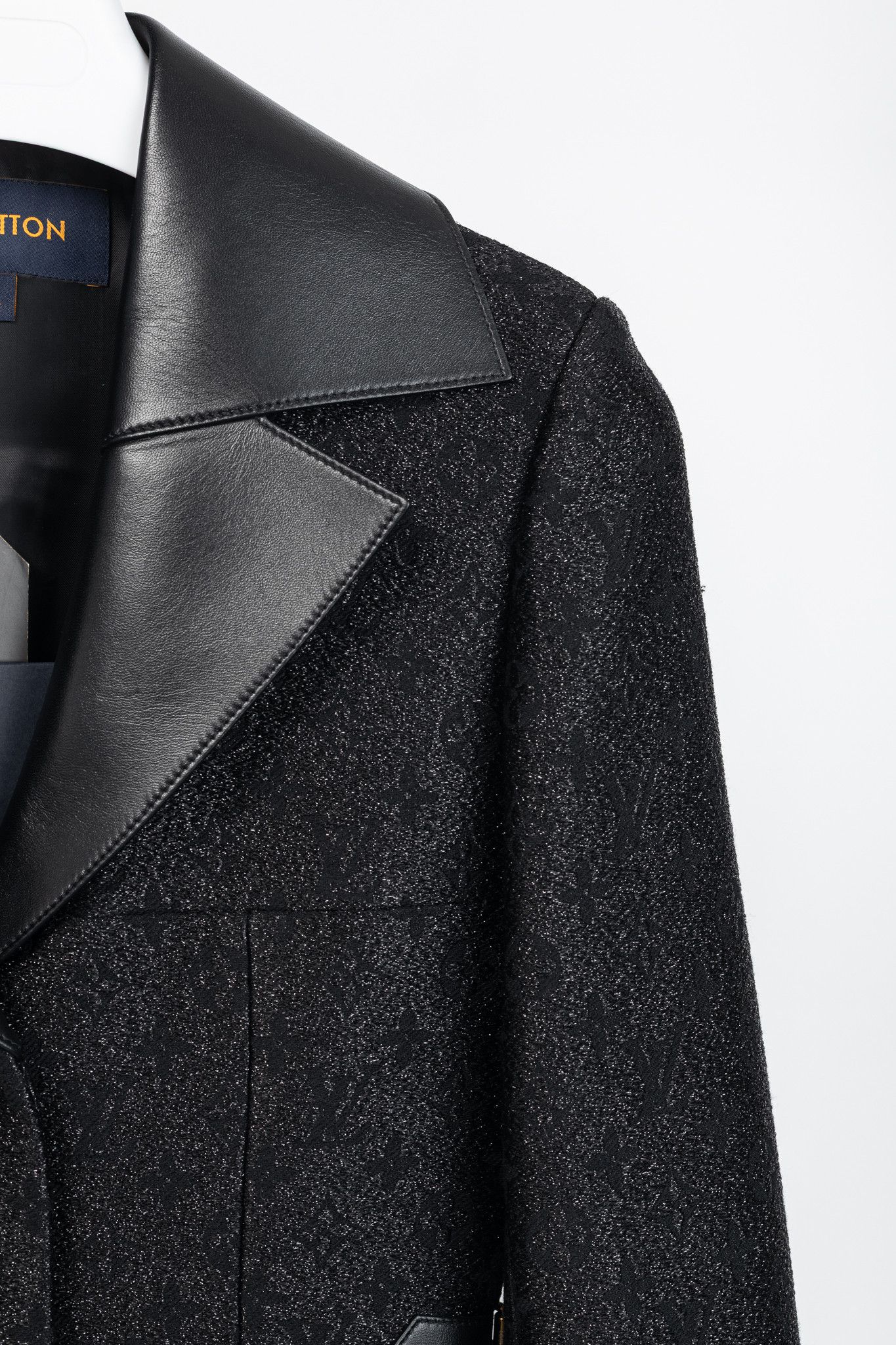 Louis Vuitton Louis Vuitton Monogram Leather Insert A-Line Glitter Coat Size XS / US 0-2 / IT 36-38 - 5 Thumbnail