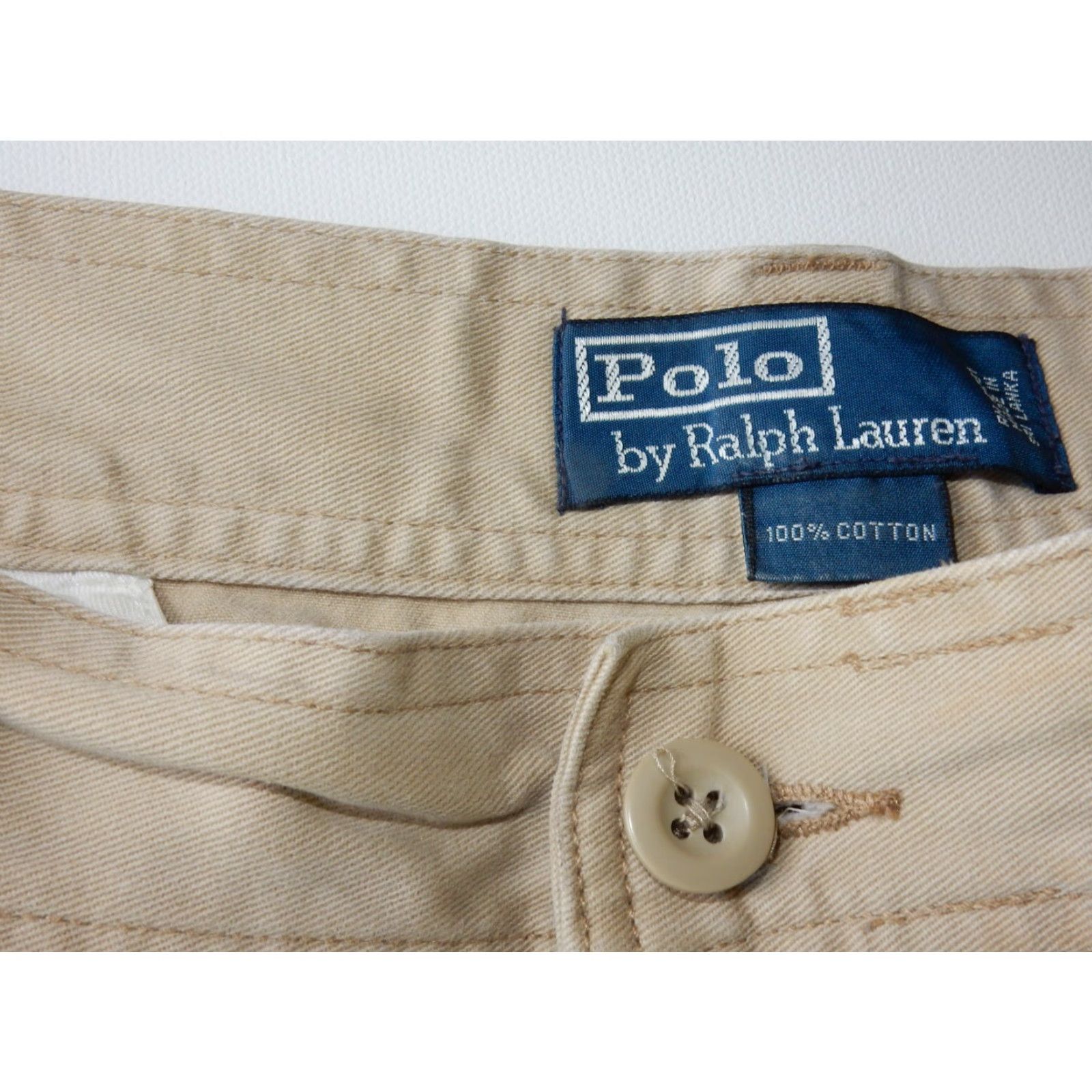 Polo Ralph Lauren VINTAGE Polo Ralph Lauren Cargo Shorts Men Size 40 Beige Cotton Casual Men Size US L / EU 52-54 / 3 - 3 Thumbnail