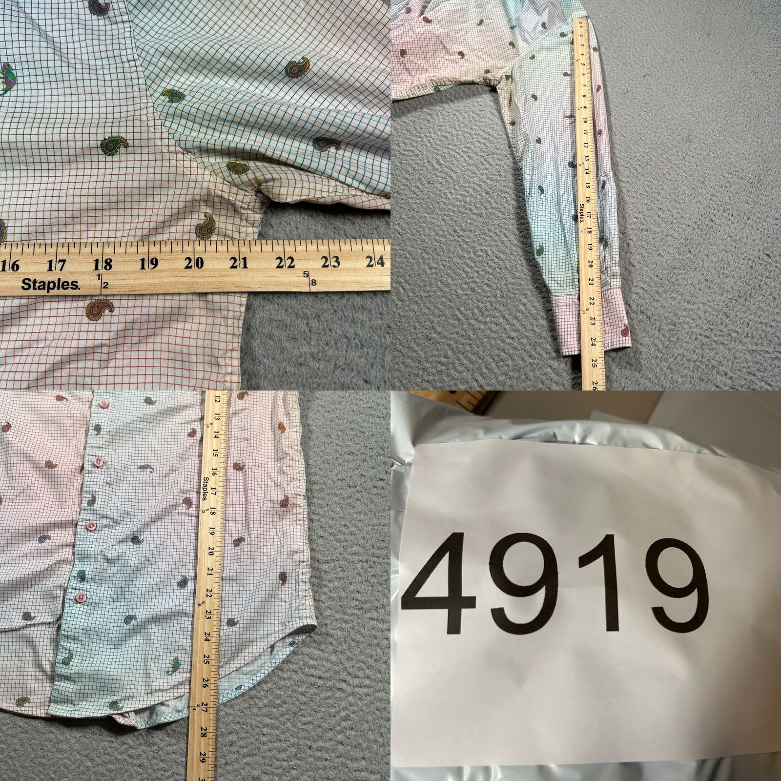 Robert Graham Robert Graham Shirt Mens M Flip Cuff Karma Chameleon Check Paisley Button-Up Size US M / EU 48-50 / 2 - 8 Thumbnail