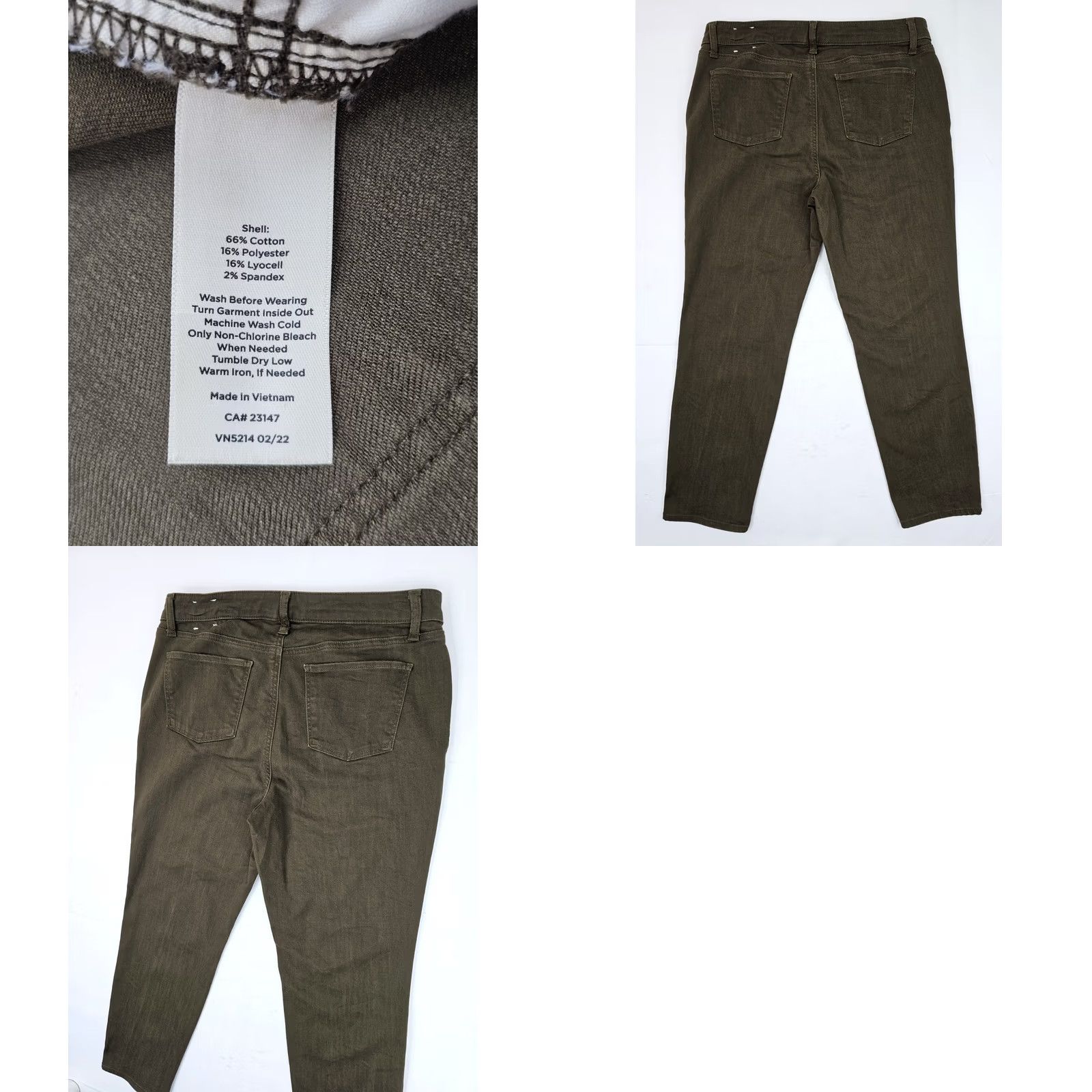 Talbots TALBOTS Slim Ankle Jeans Women 12P Petite Olive Green EUC - 34x25.5 Stretch Denim Slimming 5-Pocket Gift? Size 34" / US 12 / IT 48 - 8 Thumbnail