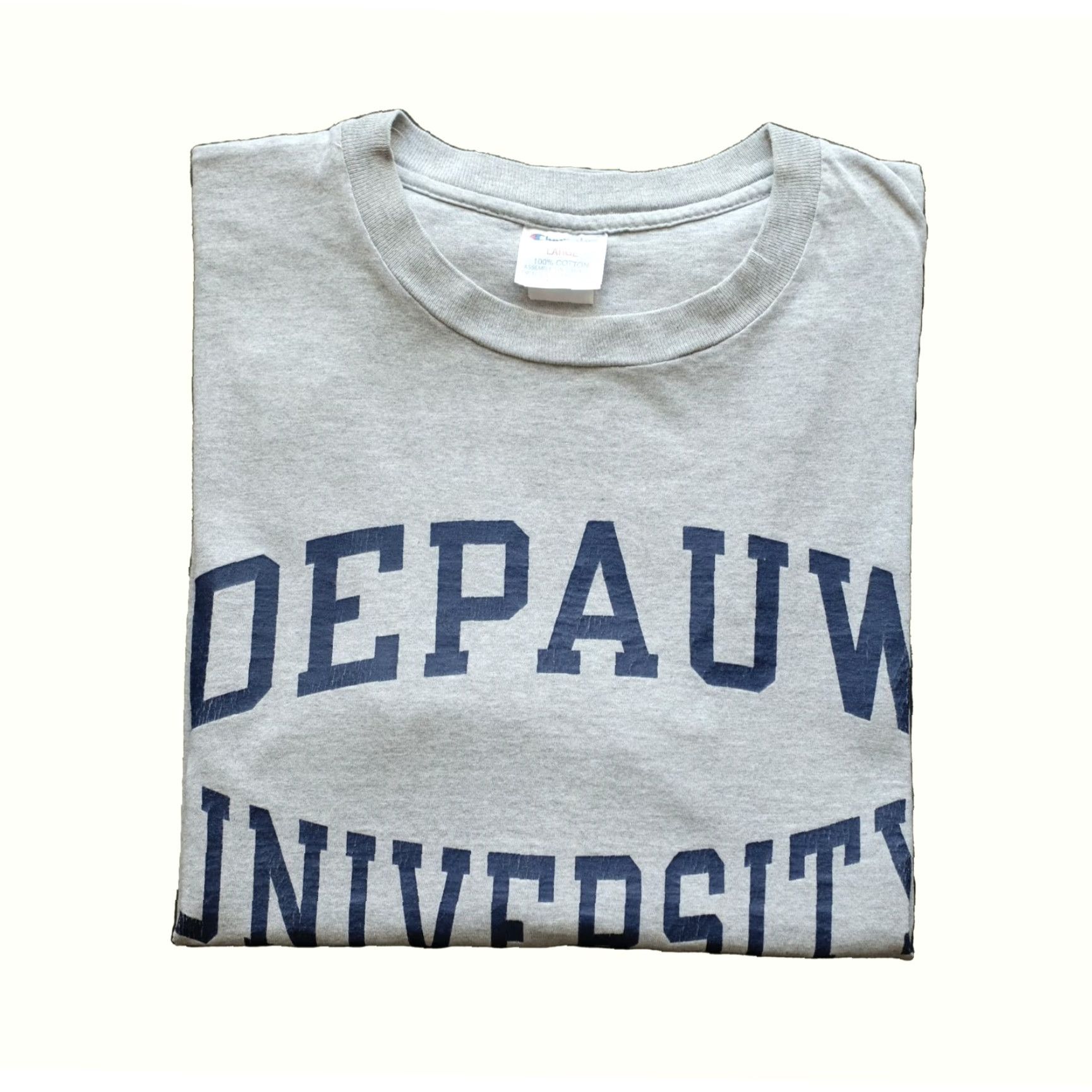 Champion VINTAGE Champion Depauw University Liberal Arts 90s VTG Y2K Mens Adult T-Shirt Gray SZ L Size US L / EU 52-54 / 3 - 2 Thumbnail