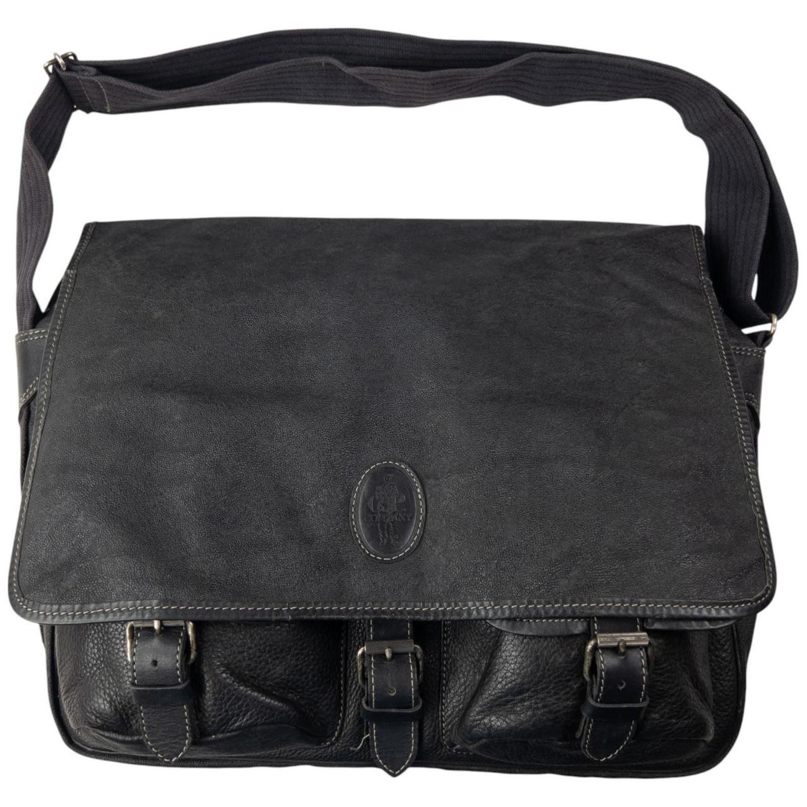 C P Company Vintage Cp Company Leather Messenger Crossbody Bag in Black, Men's