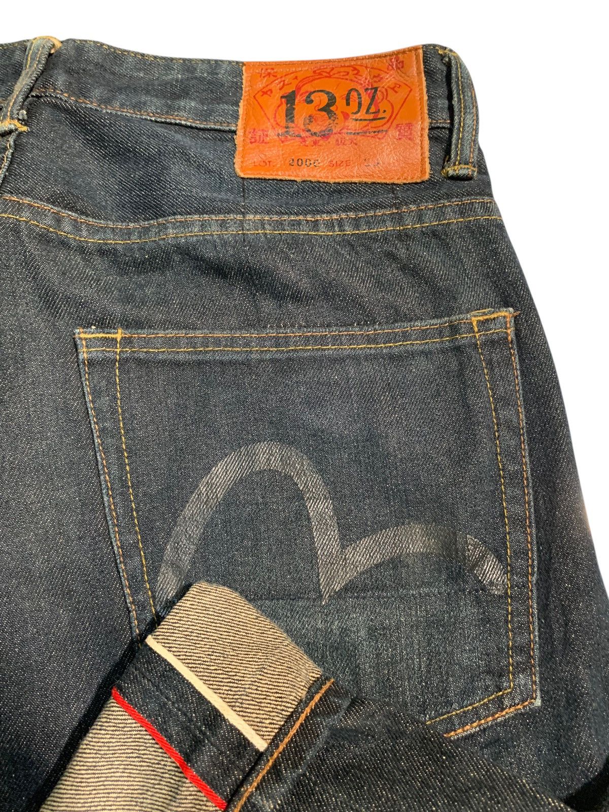 Evisu EVISU SEAGULL SELVEDGE 13OZ BUTTON FLY SHORT DENIM Size US 33 - 6 Thumbnail