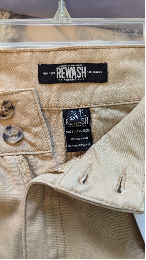 Designer Women's Rewash Shorts, Size 7, Khaki Size 28" / US 6 / IT 42 - 4 Thumbnail