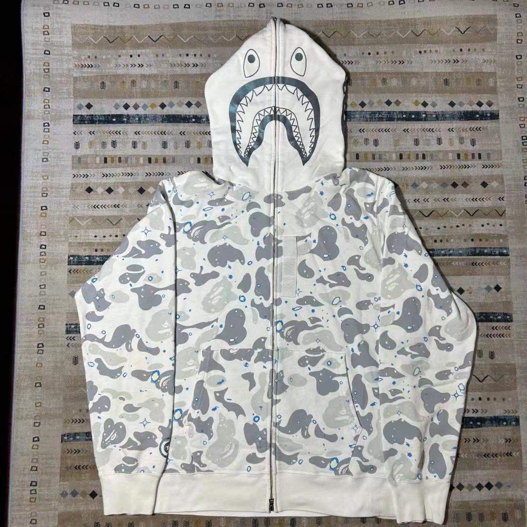 BAPE Space Camo Shark WGM Full-Zip Hoodie Black