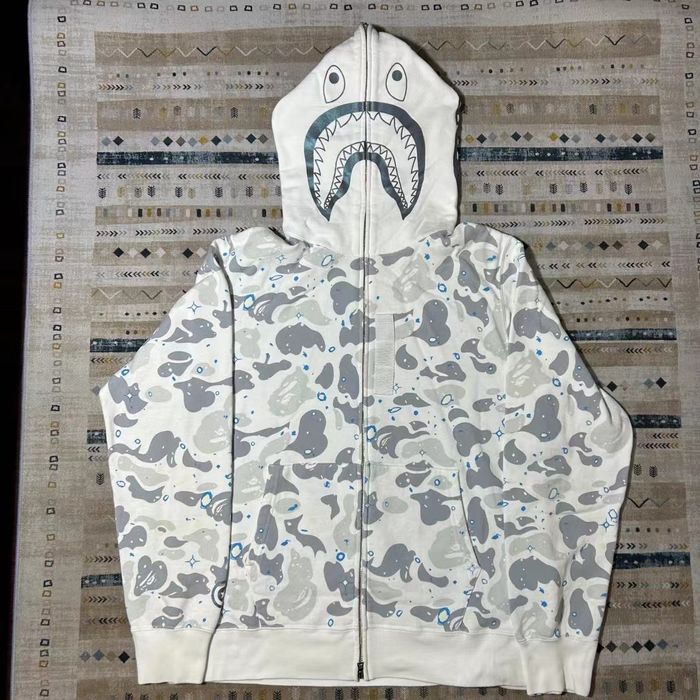 Bape SPACE CAMO SHARK FULL ZIP HOODIE Grailed