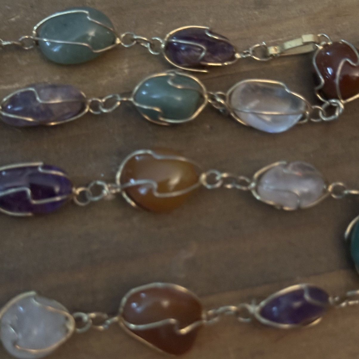 Vintage Vintage caged polished semiprecious stones necklace Size ONE SIZE - 4 Thumbnail