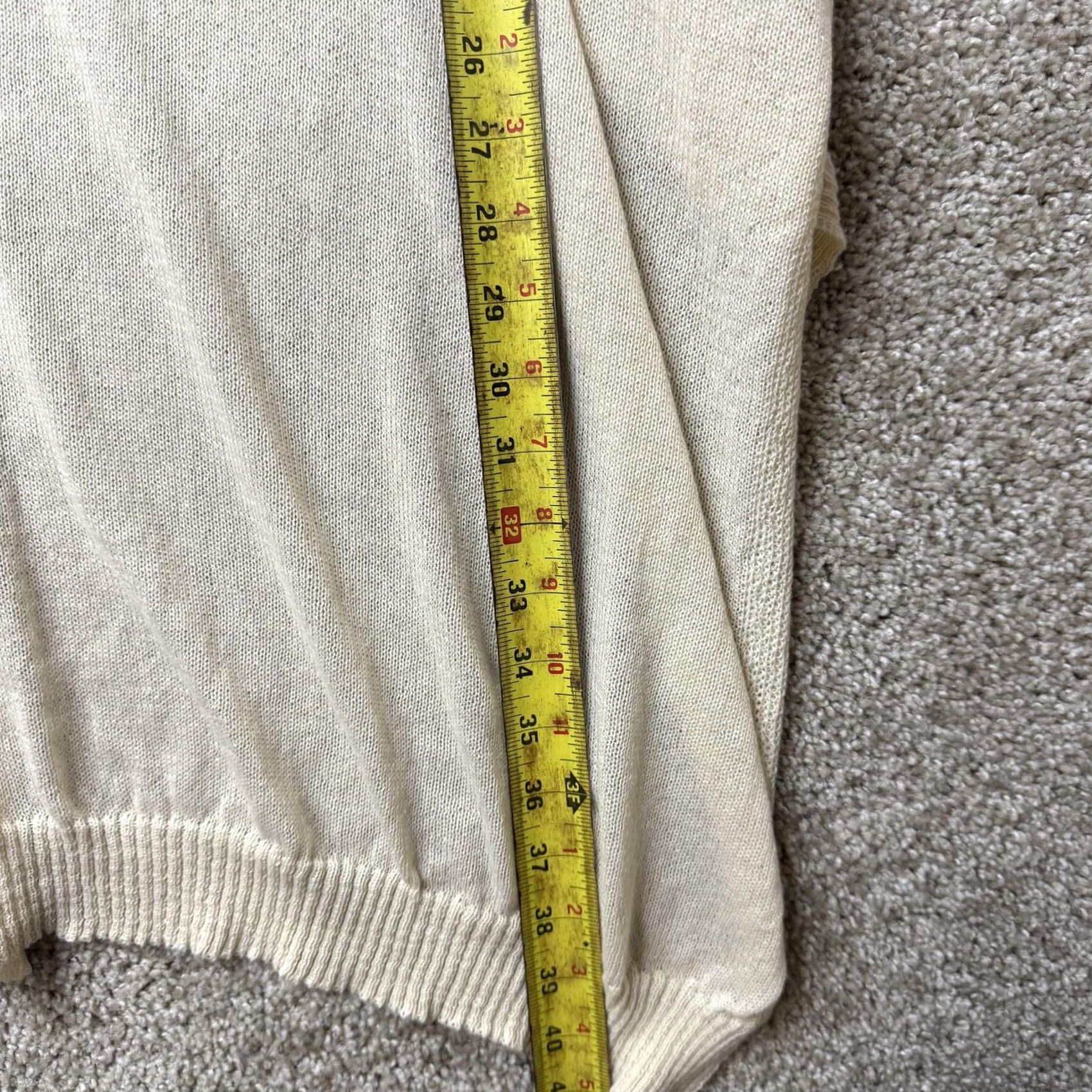 Vintage Lulu Shrug Sweater Womens One Size White V Neck Lightweight Tight-Knit Size ONE SIZE - 7 Thumbnail