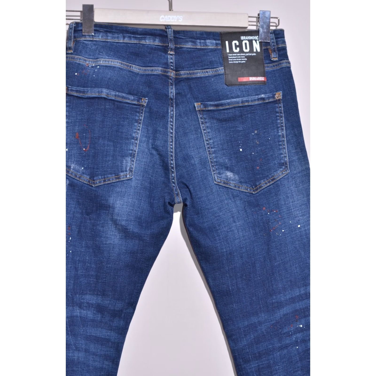 Dsquared2 DSQUARED2 Ibrahimovic Icon Jeans Denim Blue Distressed Size 50 Men Jeans Slim Regular 34in Waist 32in Inseam 82cm Rise 10-12in 50 XS? Size US 34 / EU 50 - 6 Thumbnail