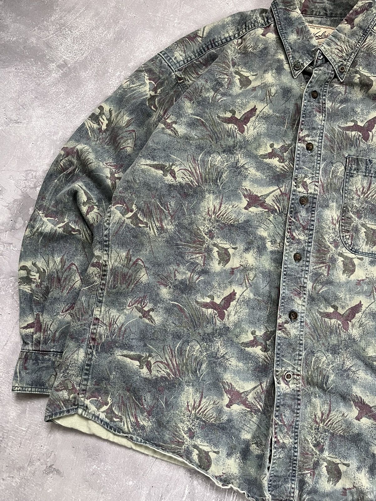Woolrich Woolen Mills Vintage woolrich made in USA Denim Shirt Longsleeve Ducks Size US M / EU 48-50 / 2 - 2 Thumbnail