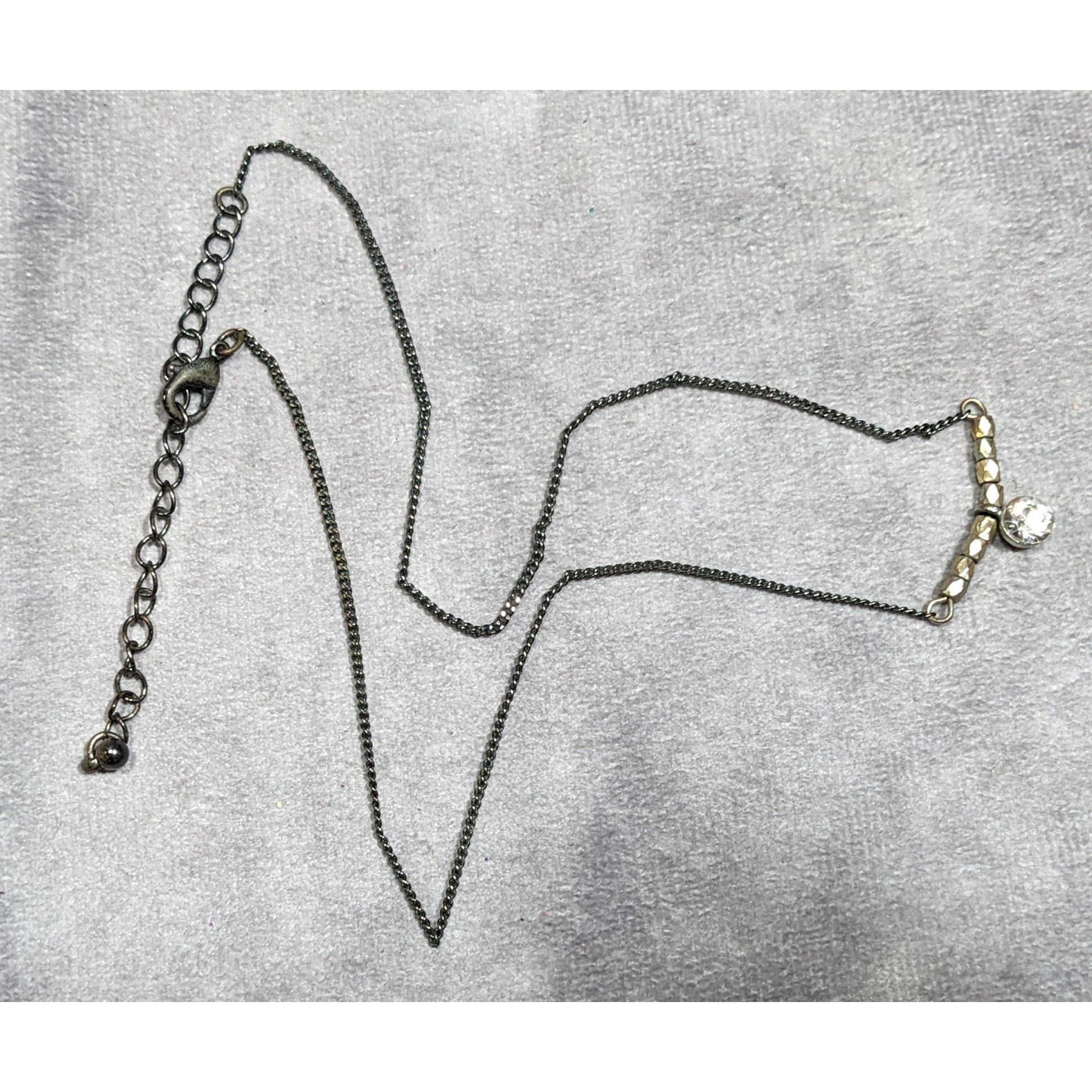 Other Minimalist Brutalist Silver And Gold Tone Rhinestone Pendant Size ONE SIZE - 6 Thumbnail