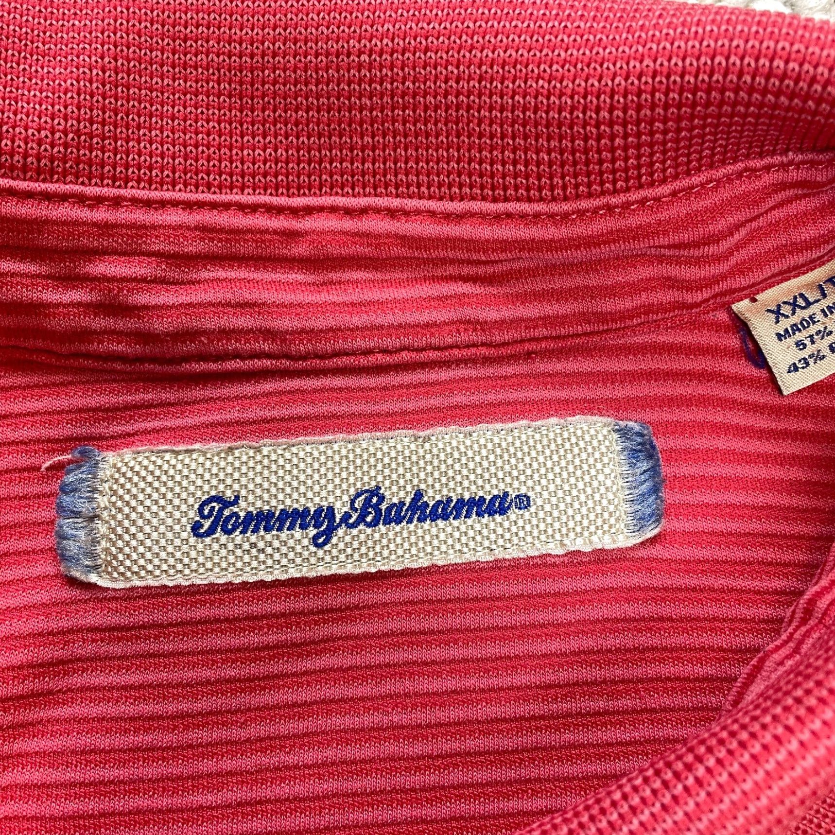 Tommy Bahama Tommy Bahama Polo Shirt Mens 2XL Red Striped Short Sleeve Modal Golf Size US XXL / EU 58 / 5 - 4 Thumbnail