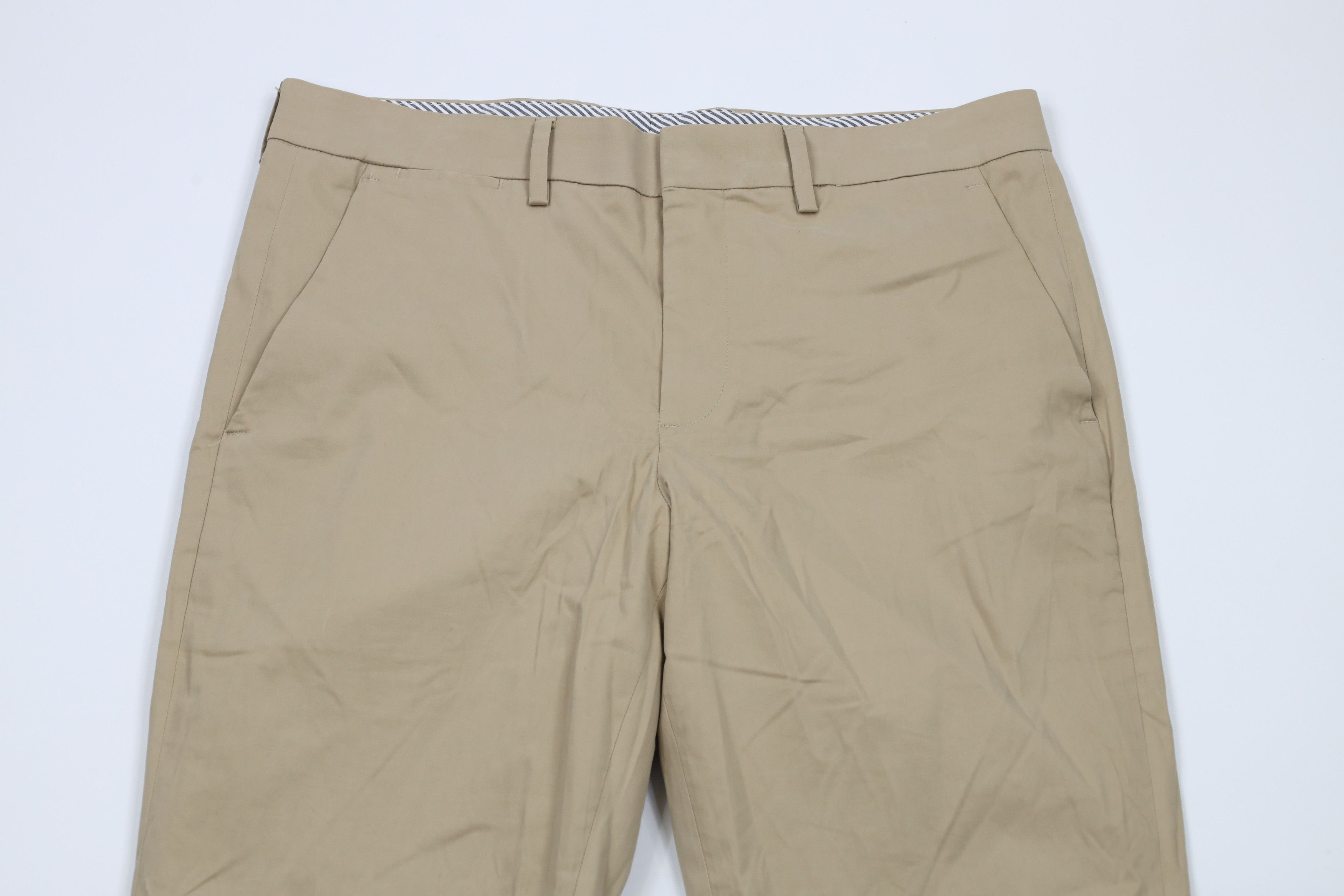 Express × Vintage Express Slim Fit Flat Front Chino Chinos Pants Beige Khaki Size US 31 - 2 Thumbnail