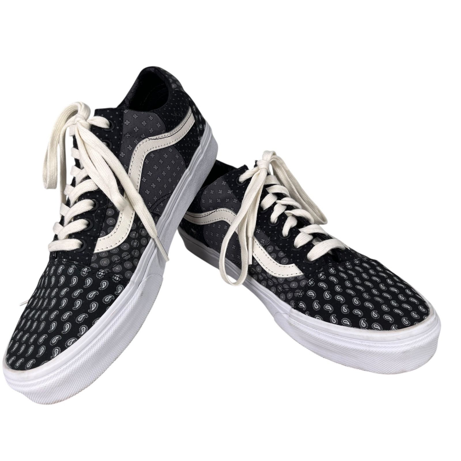 Vans Vans Old Skool Tie Print Patchwork Sneaker M9 W10.5 Black Size US 10.5 / IT 40.5 - 1 Thumbnail