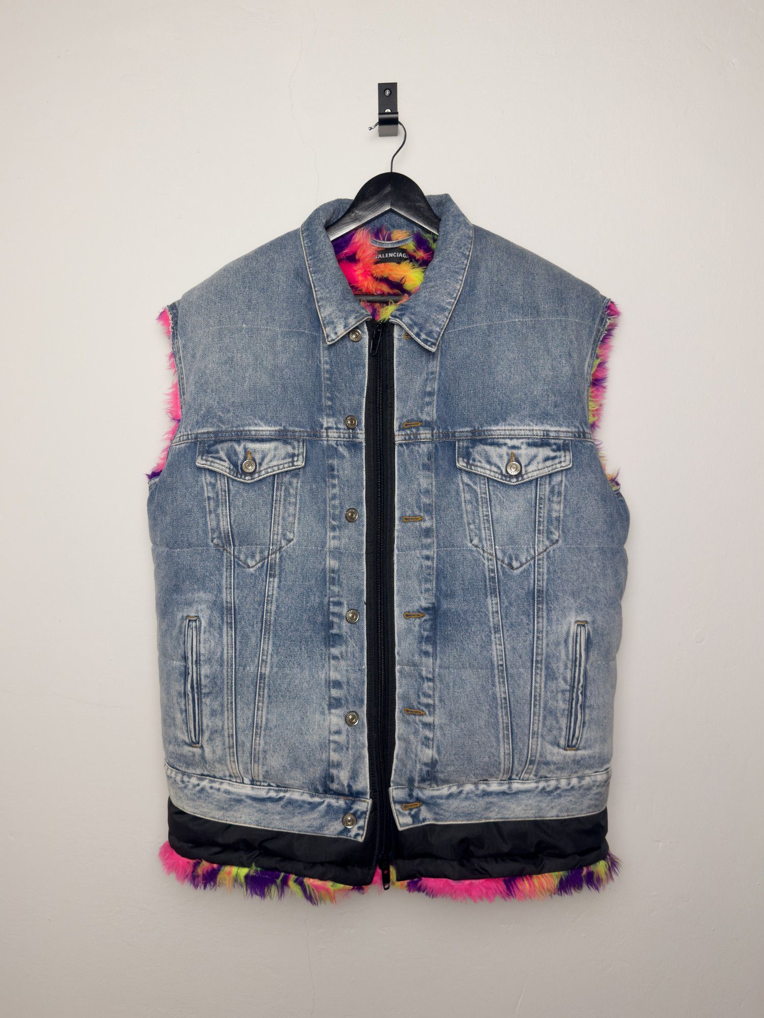 FW18 Runway Fur Denim Vest