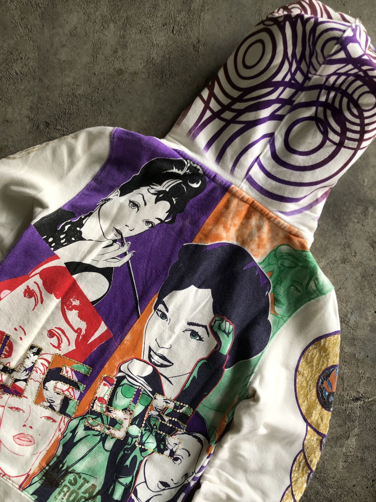 Christian Audigier × Japanese Brand JAPANESE CRYSTAL ROCK BY CRISTIAN ZIP HOODIE Size S / US 4 / IT 40 - 2 Thumbnail