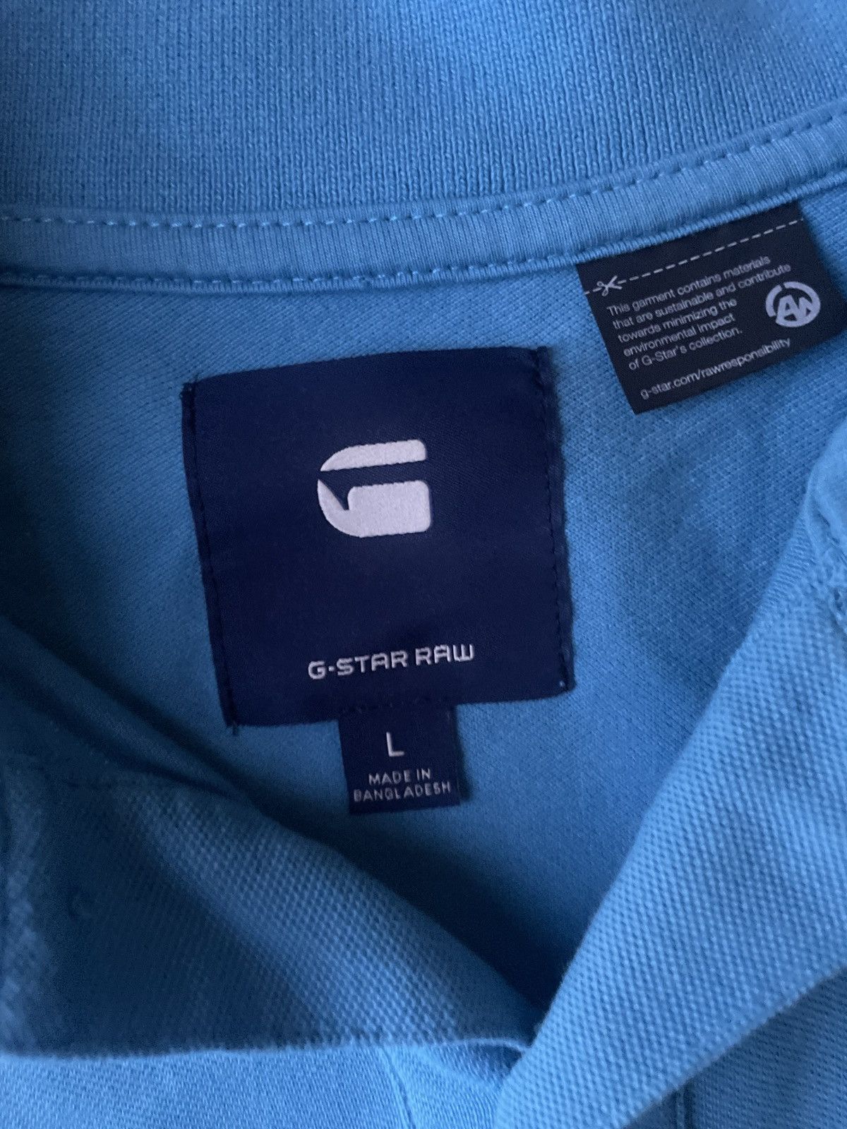 G-Star Light Blue Polo Size US L / EU 52-54 / 3 - 3 Thumbnail