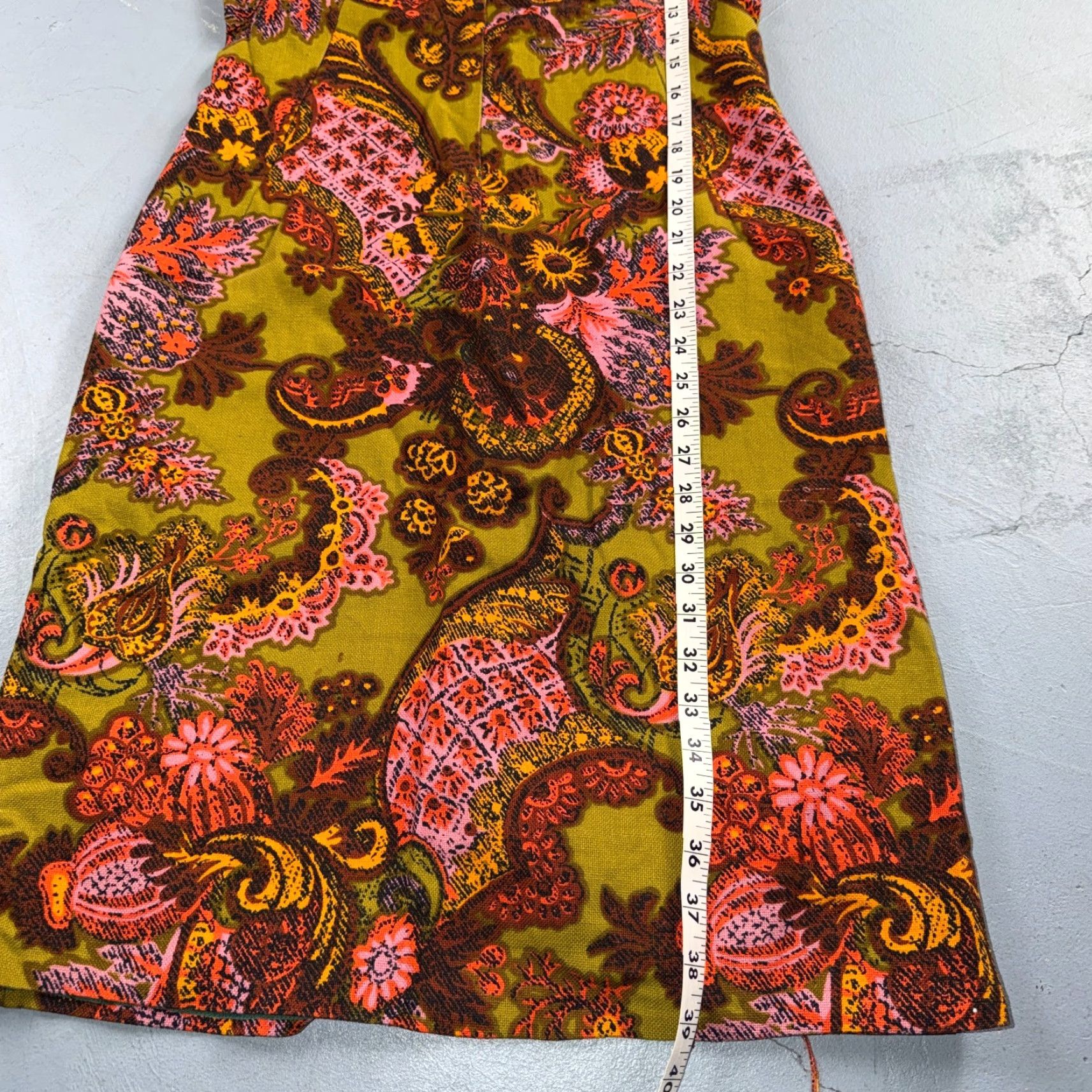 Vogue VINTAGE Vogue Short Dress Casual S/M 1950s Yellow Rockabilly Boho 60s Look Womens Size 28" / US 6 / IT 42 - 2 Thumbnail