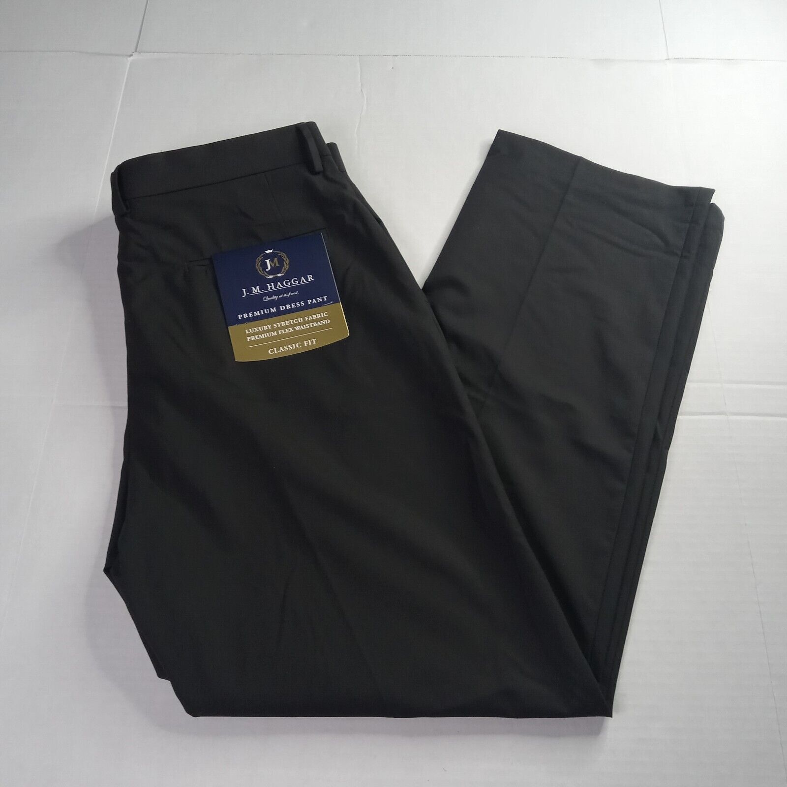 Haggar J.M. Haggar Premium Dress Pants Mens 36x32 Black Classic-Fit Size US 36 / EU 52 - 1 Thumbnail
