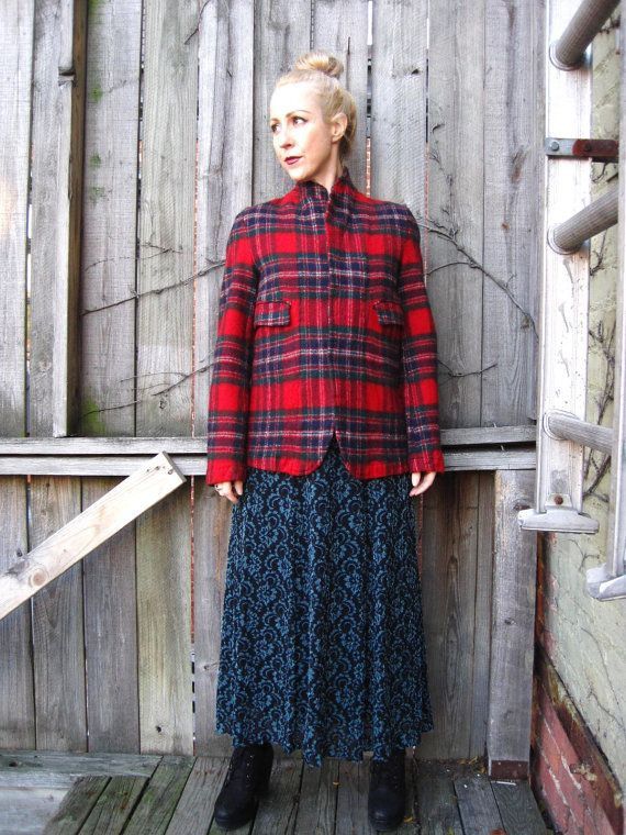 Comme des Garcons A/W 1998 Comme Des Garcons Red Check Wool Jacket Winter Coat Size M / US 6-8 / IT 42-44 - 2 Thumbnail
